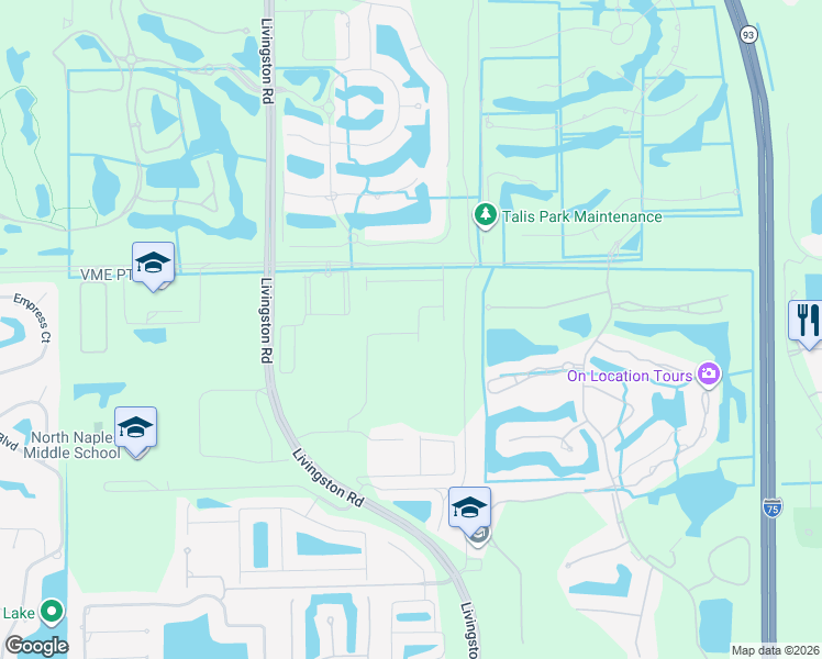 map of restaurants, bars, coffee shops, grocery stores, and more near 16320 Aberdeen Way in Naples