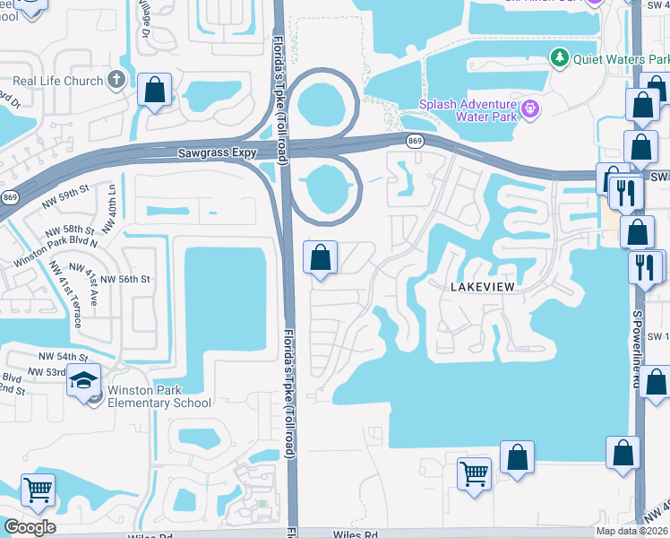 map of restaurants, bars, coffee shops, grocery stores, and more near 1225 Southwest 46th Way in Deerfield Beach