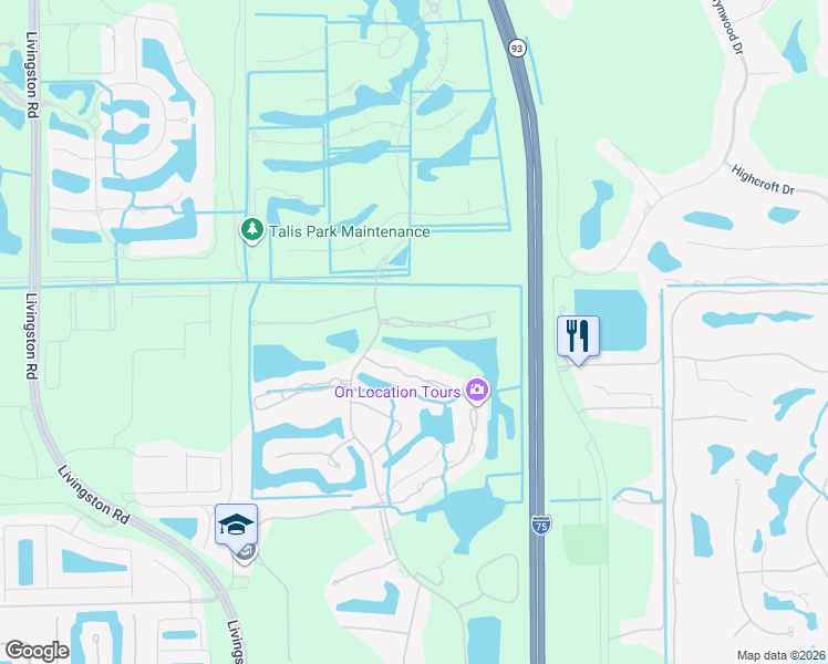 map of restaurants, bars, coffee shops, grocery stores, and more near 6000 Pinnacle Lane in Naples