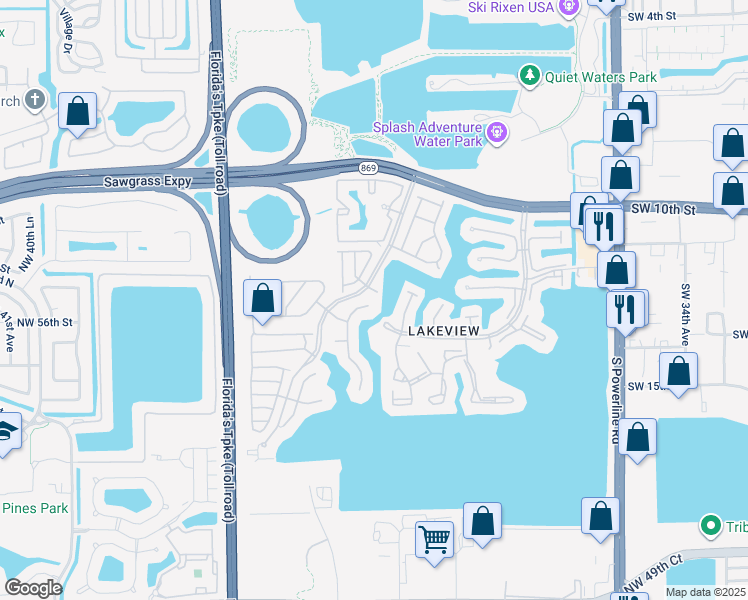 map of restaurants, bars, coffee shops, grocery stores, and more near 1243 Southwest 44th Terrace in Deerfield Beach