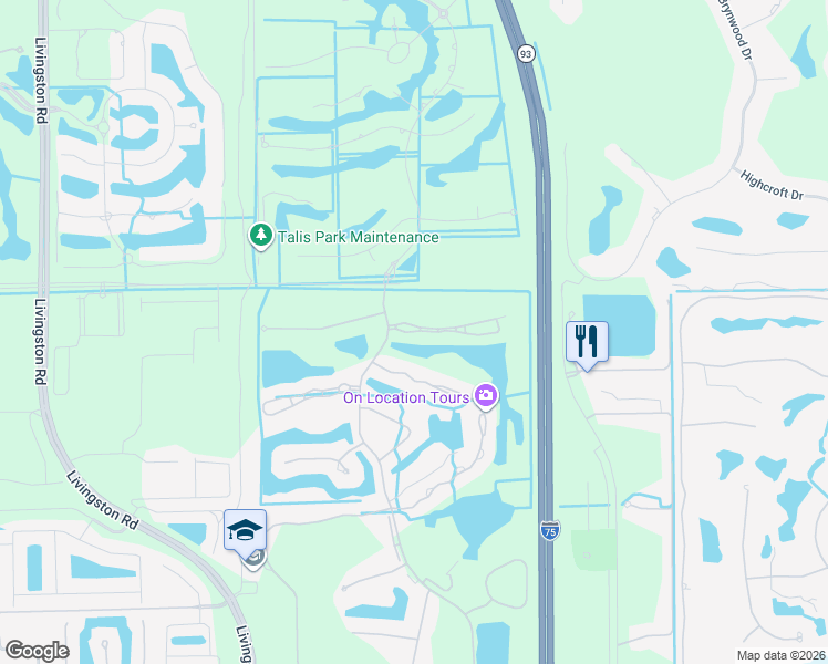 map of restaurants, bars, coffee shops, grocery stores, and more near 6046 Pinnacle Lane in Naples
