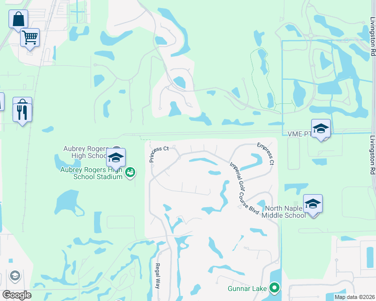 map of restaurants, bars, coffee shops, grocery stores, and more near 1921 Imperial Golf Course Boulevard in Naples