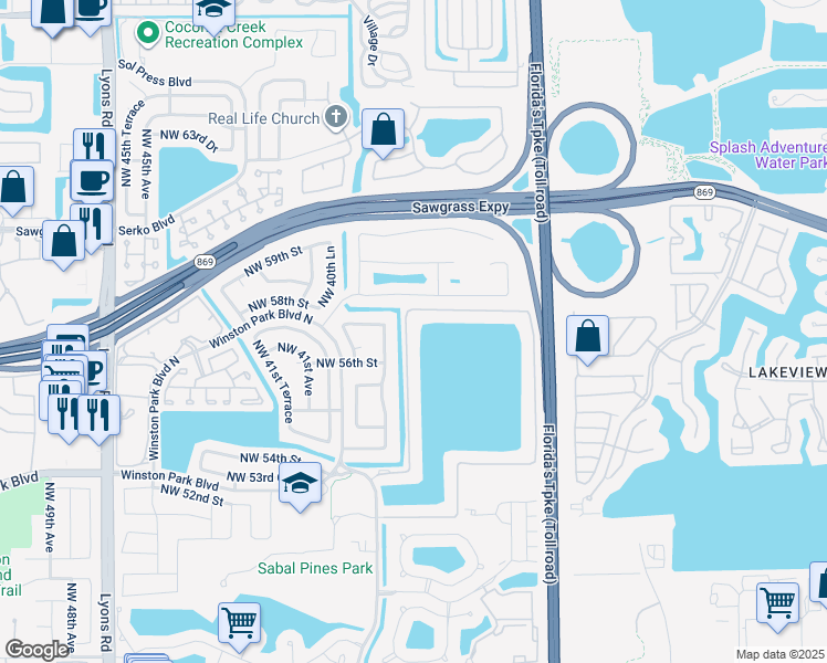 map of restaurants, bars, coffee shops, grocery stores, and more near 3714 Coco Lake Dr in Coconut Creek