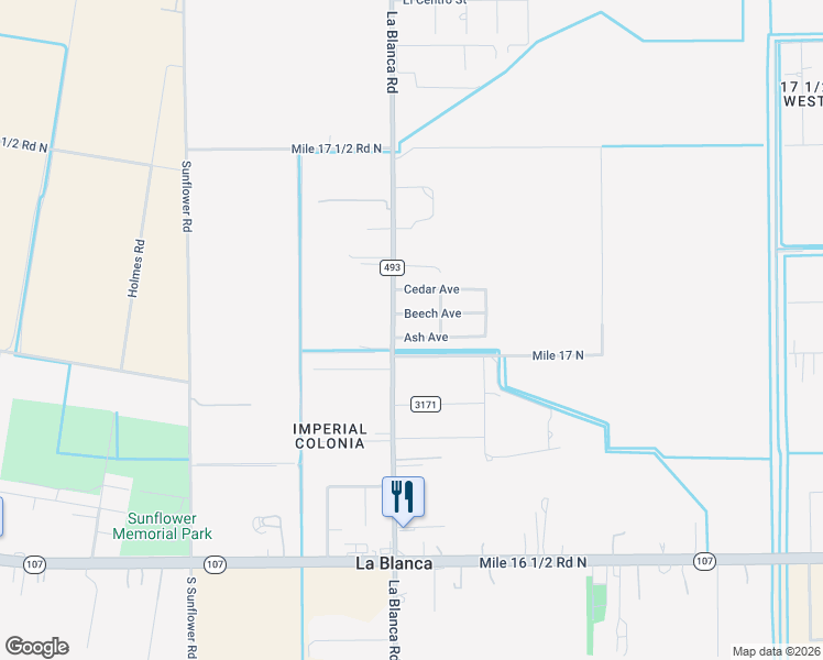 map of restaurants, bars, coffee shops, grocery stores, and more near 13320 Ash Avenue in Edinburg