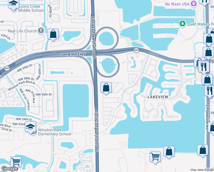 map of restaurants, bars, coffee shops, grocery stores, and more near 1225 Southwest 46th Way in Deerfield Beach