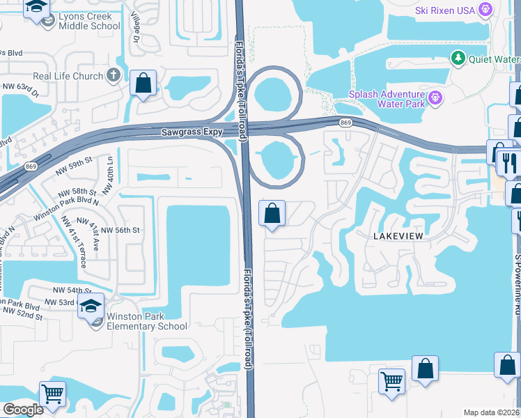 map of restaurants, bars, coffee shops, grocery stores, and more near 1227 Southwest 48th Terrace in Deerfield Beach