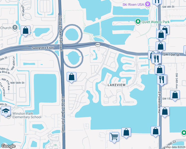 map of restaurants, bars, coffee shops, grocery stores, and more near 1181 Southwest 44th Way in Deerfield Beach