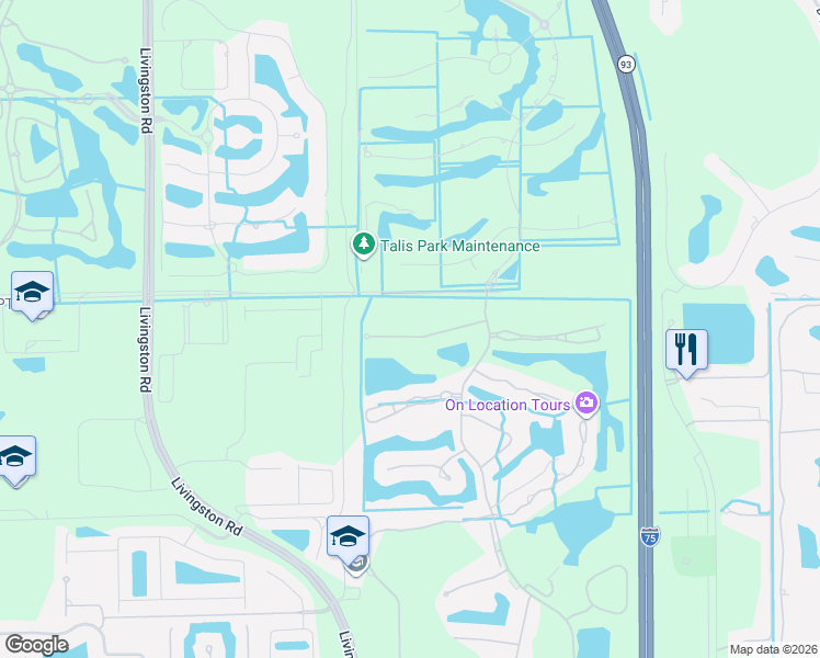 map of restaurants, bars, coffee shops, grocery stores, and more near 6051 Fairway Court in Naples