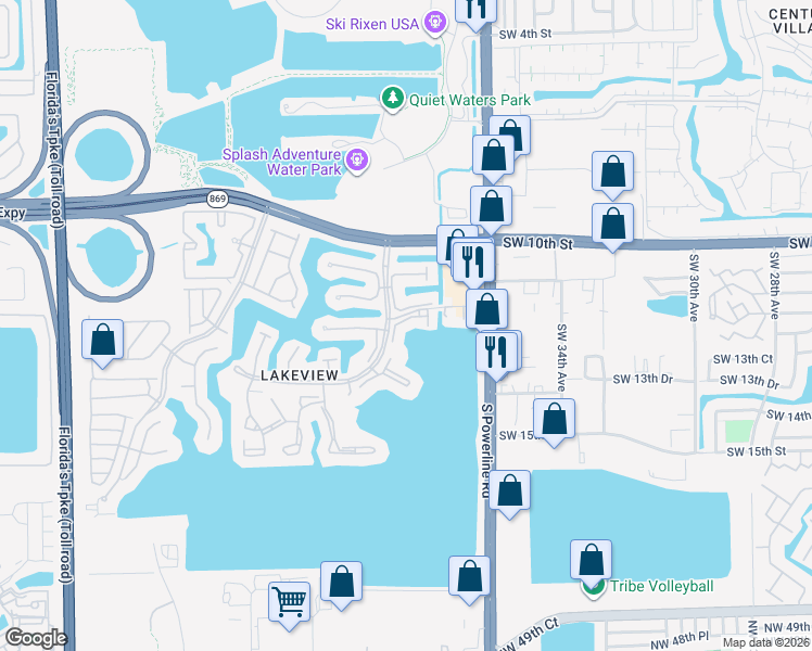 map of restaurants, bars, coffee shops, grocery stores, and more near 307 Liberty Court in Deerfield Beach