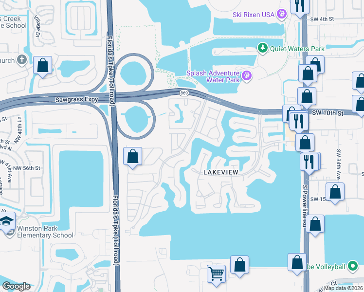 map of restaurants, bars, coffee shops, grocery stores, and more near 1243 Southwest 44th Terrace in Deerfield Beach