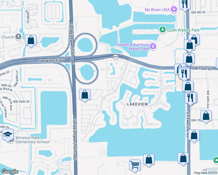 map of restaurants, bars, coffee shops, grocery stores, and more near 1181 Southwest 44th Way in Deerfield Beach