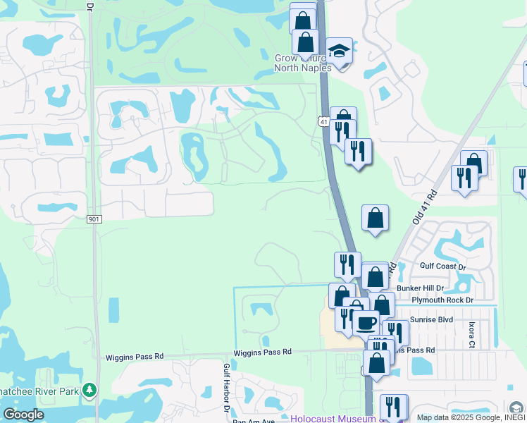 map of restaurants, bars, coffee shops, grocery stores, and more near 14501-14565 Red Fox Run in Naples