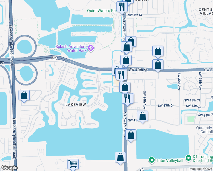 map of restaurants, bars, coffee shops, grocery stores, and more near 1100 Independence Court in Deerfield Beach