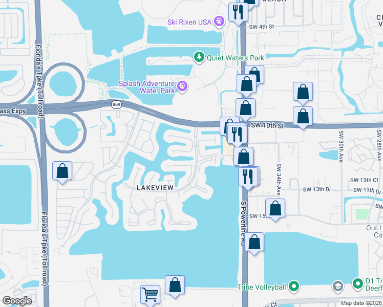 map of restaurants, bars, coffee shops, grocery stores, and more near 30 Columbia Court in Deerfield Beach