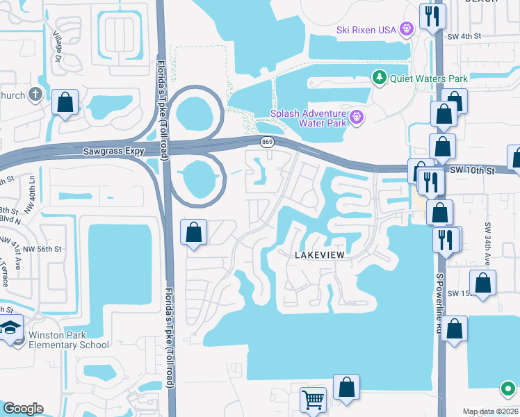 map of restaurants, bars, coffee shops, grocery stores, and more near 1114 Southwest 44th Avenue in Deerfield Beach