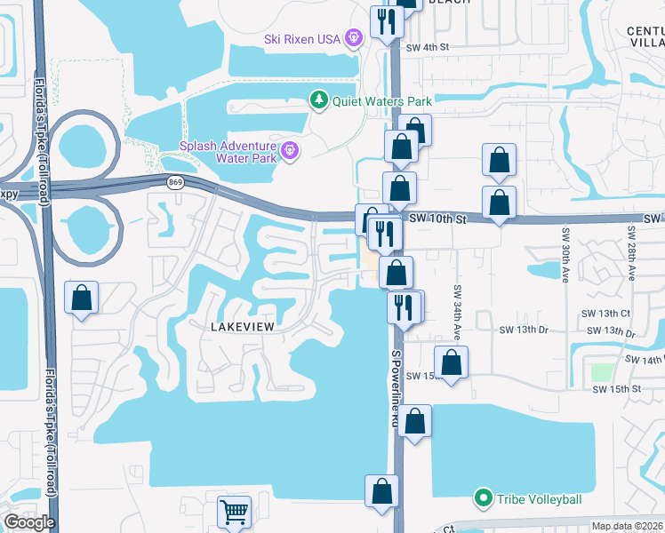 map of restaurants, bars, coffee shops, grocery stores, and more near 704 Freedom Court in Deerfield Beach