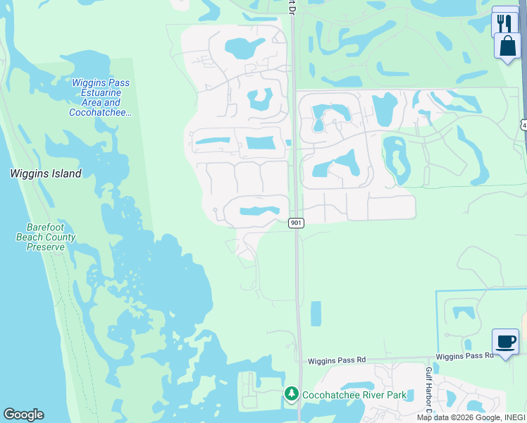 map of restaurants, bars, coffee shops, grocery stores, and more near 201 Arbor Lake Drive in Naples