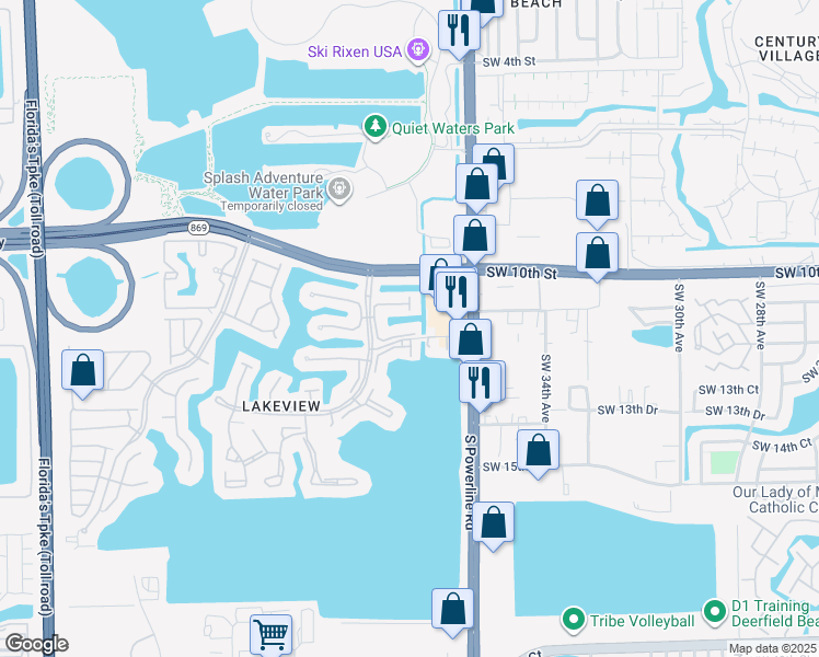 map of restaurants, bars, coffee shops, grocery stores, and more near 1100 Independence Court in Deerfield Beach