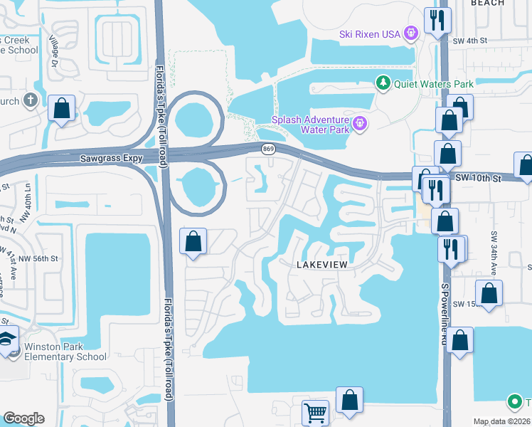 map of restaurants, bars, coffee shops, grocery stores, and more near 1114 Southwest 44th Avenue in Deerfield Beach