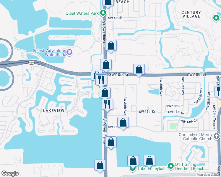 map of restaurants, bars, coffee shops, grocery stores, and more near in Deerfield Beach