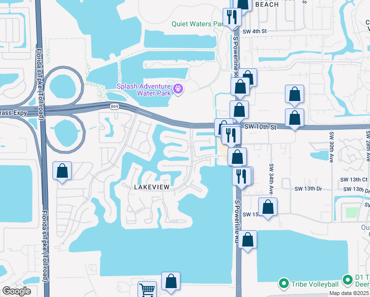 map of restaurants, bars, coffee shops, grocery stores, and more near 30 Columbia Court in Deerfield Beach