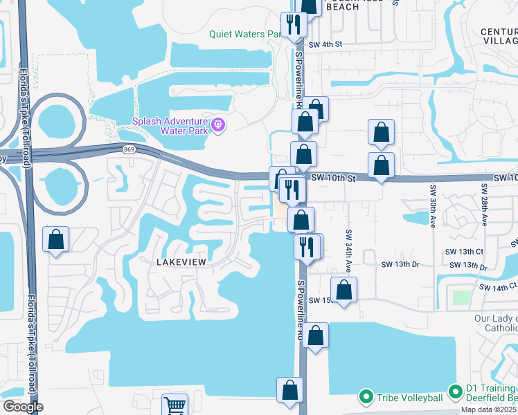 map of restaurants, bars, coffee shops, grocery stores, and more near 1100 Independence Court in Deerfield Beach