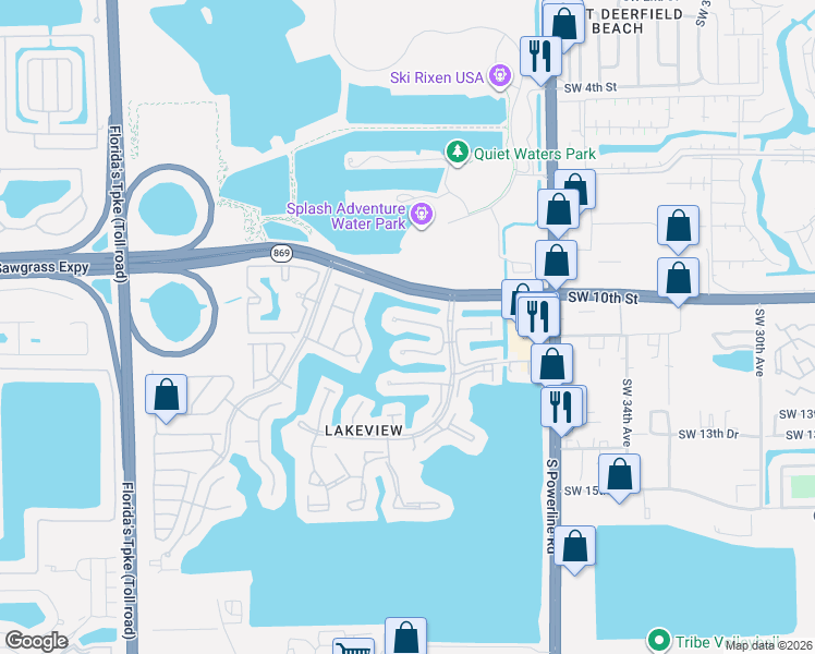map of restaurants, bars, coffee shops, grocery stores, and more near 46 Columbia Court in Deerfield Beach