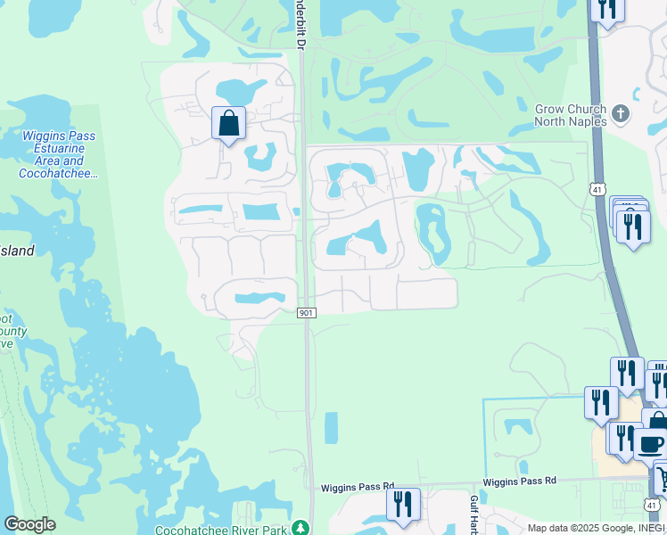 map of restaurants, bars, coffee shops, grocery stores, and more near 511-527 Lake Louise Circle in Naples