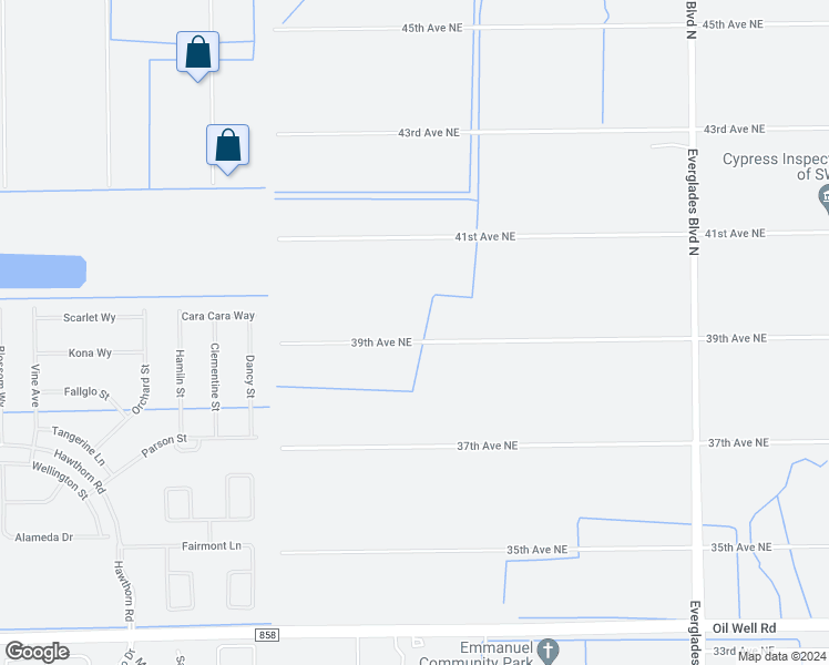 map of restaurants, bars, coffee shops, grocery stores, and more near 2575 39th Avenue Northeast in Naples