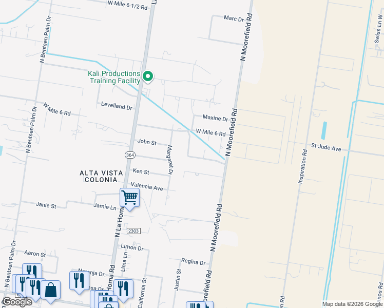 map of restaurants, bars, coffee shops, grocery stores, and more near 7104 Blanca Estela Drive in Mission