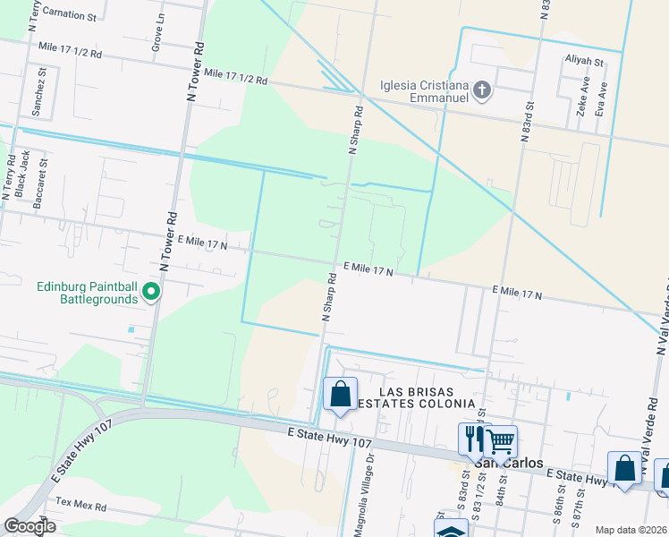 map of restaurants, bars, coffee shops, grocery stores, and more near 852-902 Sharp Road in Edinburg