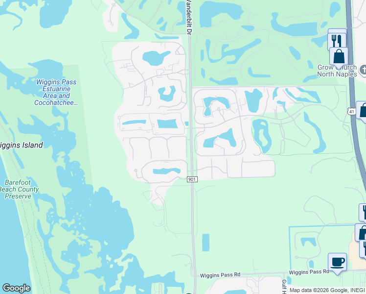 map of restaurants, bars, coffee shops, grocery stores, and more near 471 Tullamore Lane in Naples