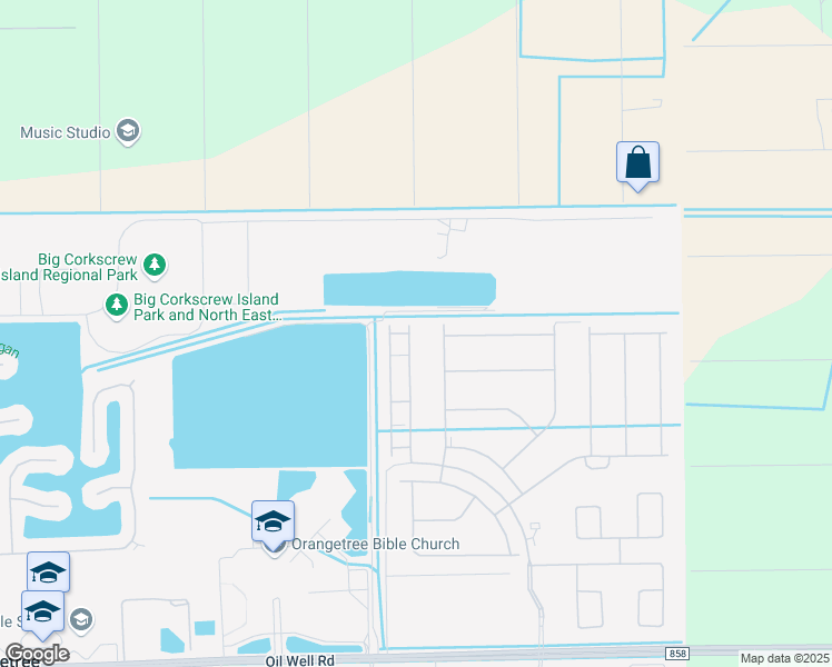 map of restaurants, bars, coffee shops, grocery stores, and more near Blossom Way in Naples