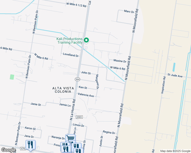 map of restaurants, bars, coffee shops, grocery stores, and more near 2600 Woodrow Street in Mission