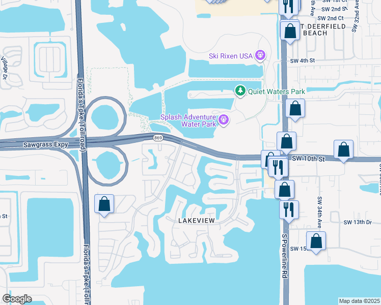 map of restaurants, bars, coffee shops, grocery stores, and more near 1024 Southwest 42nd Avenue in Deerfield Beach