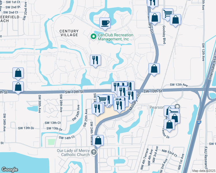 map of restaurants, bars, coffee shops, grocery stores, and more near 4018 Harwood C in Deerfield Beach