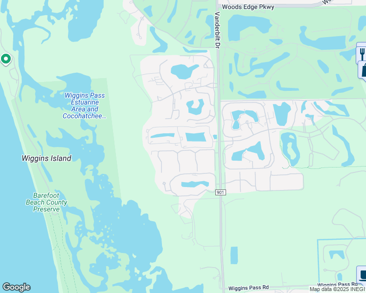 map of restaurants, bars, coffee shops, grocery stores, and more near 422 Eden Bay Drive in Naples