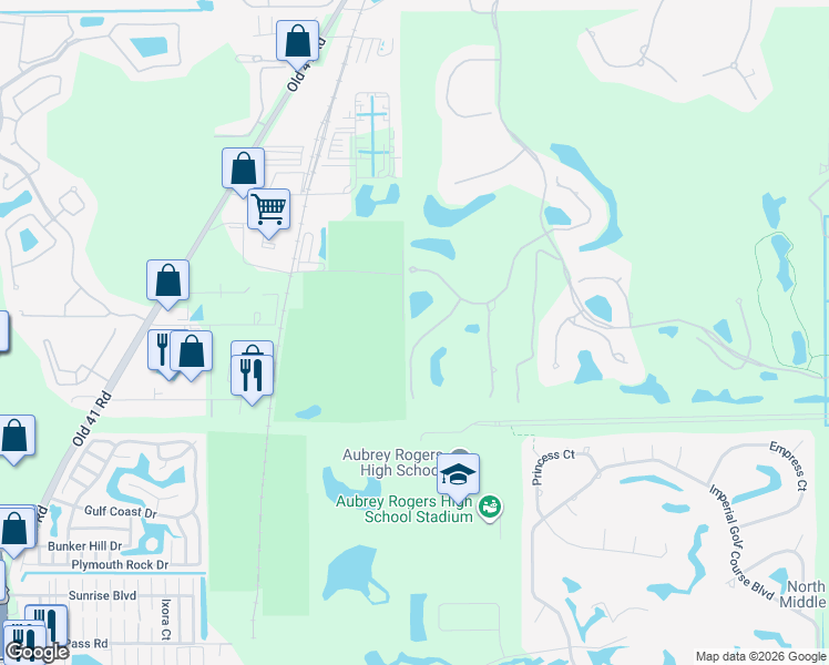 map of restaurants, bars, coffee shops, grocery stores, and more near 15183 Brolio Way in Naples