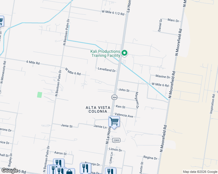 map of restaurants, bars, coffee shops, grocery stores, and more near 6 La Homa Road in Mission