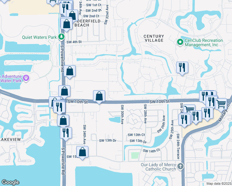 map of restaurants, bars, coffee shops, grocery stores, and more near 211 Newport M in Deerfield Beach