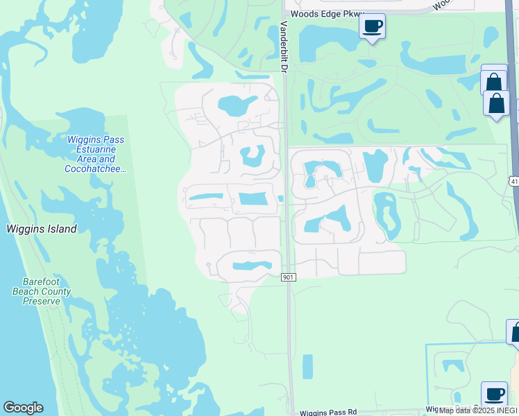 map of restaurants, bars, coffee shops, grocery stores, and more near 290 Emerald Bay Circle in Naples