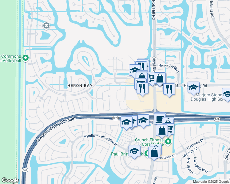 map of restaurants, bars, coffee shops, grocery stores, and more near 6048 Northwest 118th Drive in Tamarac