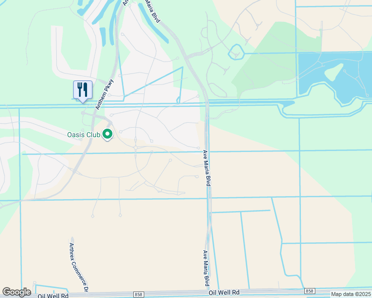 map of restaurants, bars, coffee shops, grocery stores, and more near 39 Avenue Maria Boulevard in Ave Maria