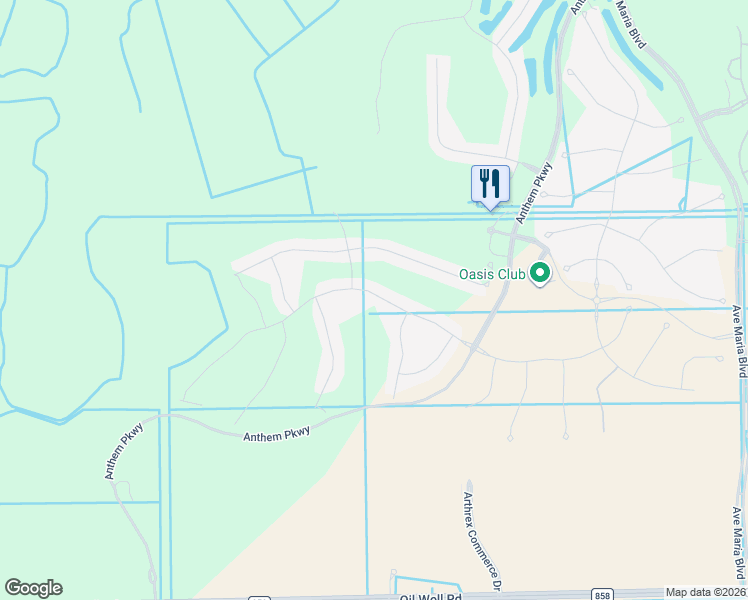 map of restaurants, bars, coffee shops, grocery stores, and more near 6402 Liberty Street in Ave Maria