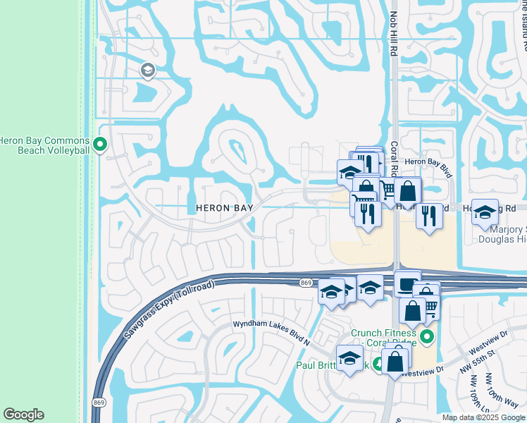 map of restaurants, bars, coffee shops, grocery stores, and more near 5816 Northwest 120th Avenue in Tamarac