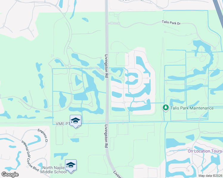 map of restaurants, bars, coffee shops, grocery stores, and more near 16614 Cortona Lane in Naples