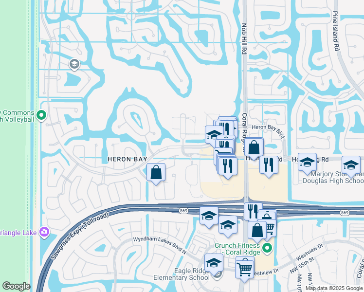 map of restaurants, bars, coffee shops, grocery stores, and more near 5888 Northwest 120th Avenue in Tamarac