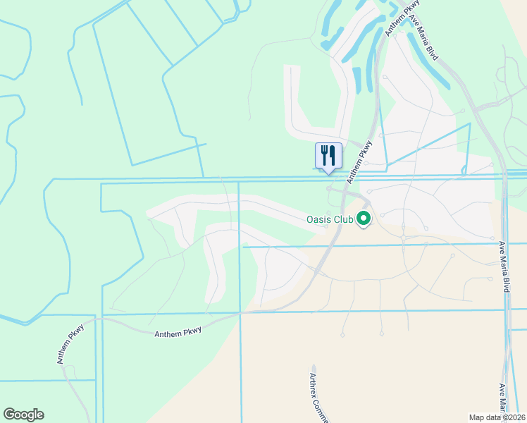 map of restaurants, bars, coffee shops, grocery stores, and more near 6148 Victory Drive in Ave Maria
