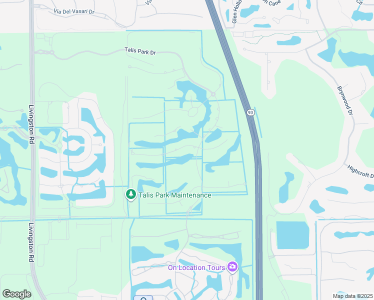 map of restaurants, bars, coffee shops, grocery stores, and more near 16415 Talis Park Drive in Naples