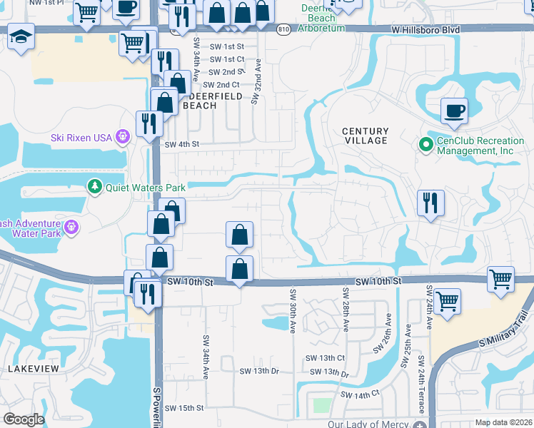map of restaurants, bars, coffee shops, grocery stores, and more near 34 Prescott B in Deerfield Beach